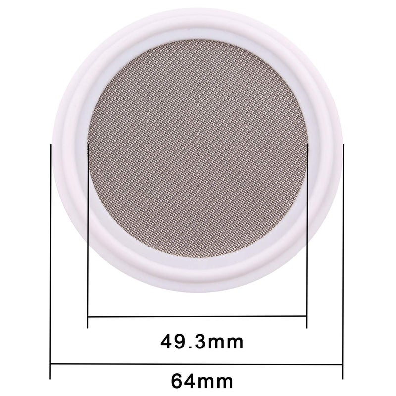 DERNORD 2" PTFE (Teflon) Sanitary Gasket w/Stainless Screen - Tri Clamp Clover (150 Mesh) - Image 2